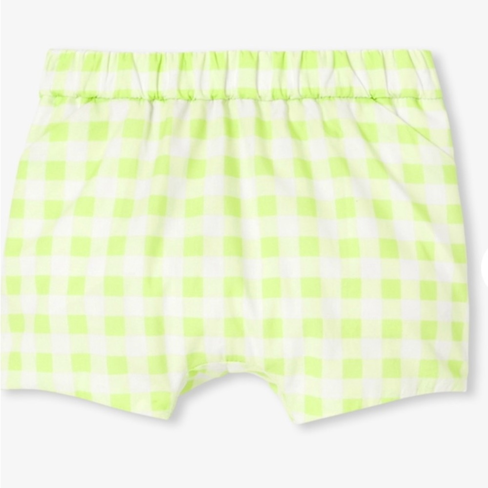 Jacadi Lime Green Gingham Kids Shorts